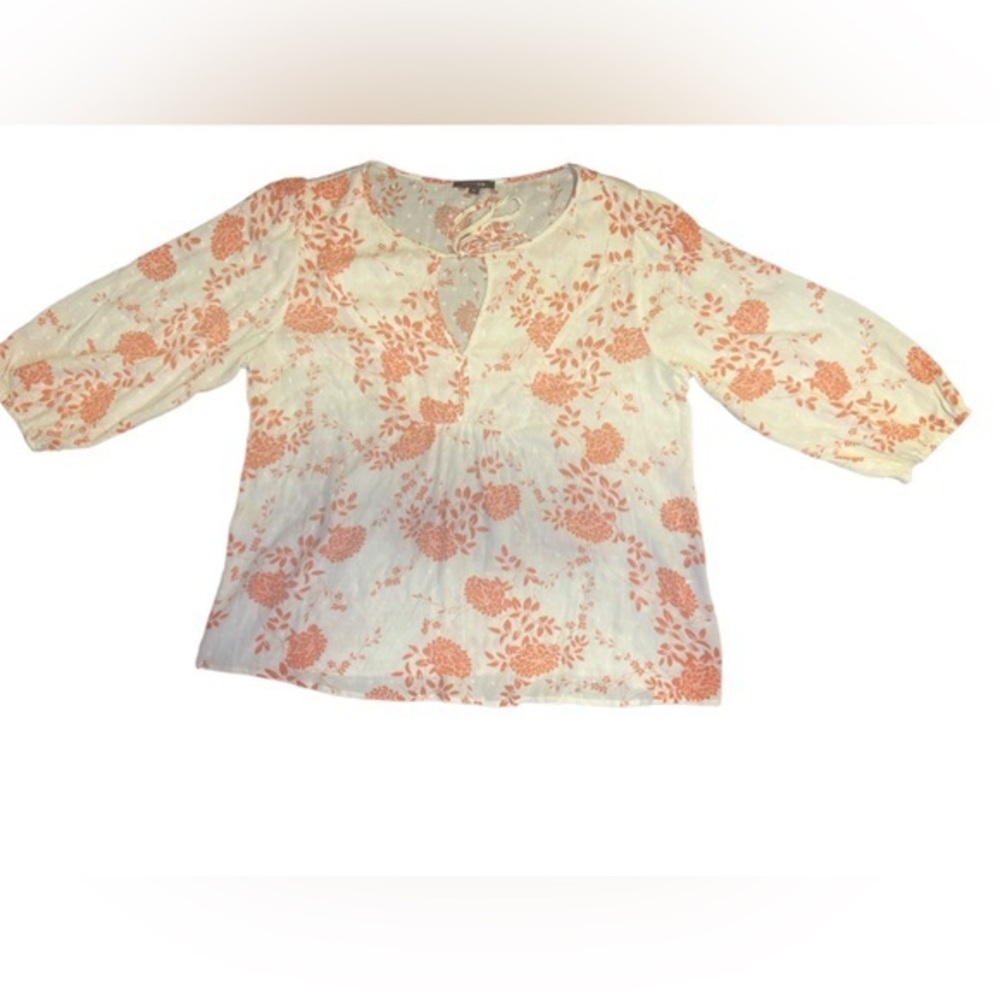 Papermoon Women’s Addley White Orange Floral Tied Keyhole Clip Dot Medium
